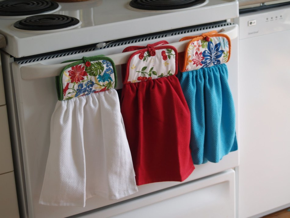 Полотенца для кухни из цветной ткани
