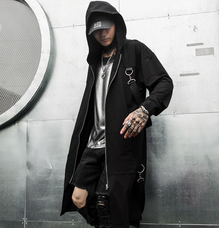 Black cloak with hood