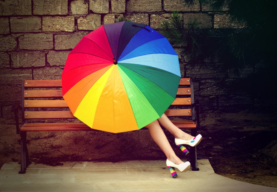 Bright and comfortable umbrella is a good practical gift for a girl