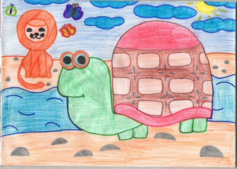 Otroške risbe želv, primer 12