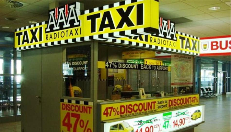 Mini-bureau de taxi à Prague, République tchèque