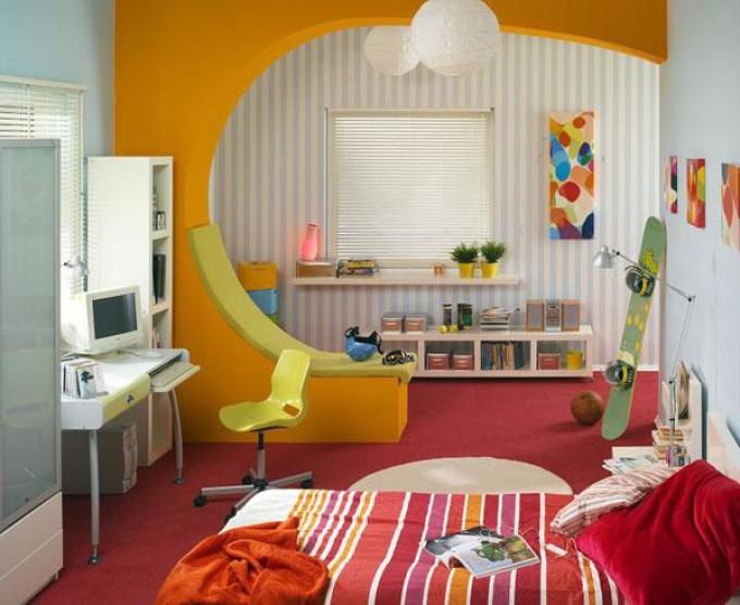 Zonasi kamar remaja dengan wallpaper yang berbeda