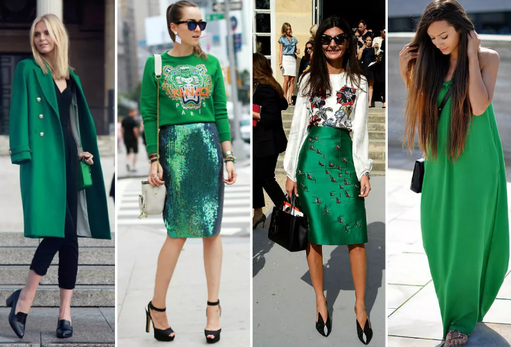Оттенки зеленого цвета в одежде