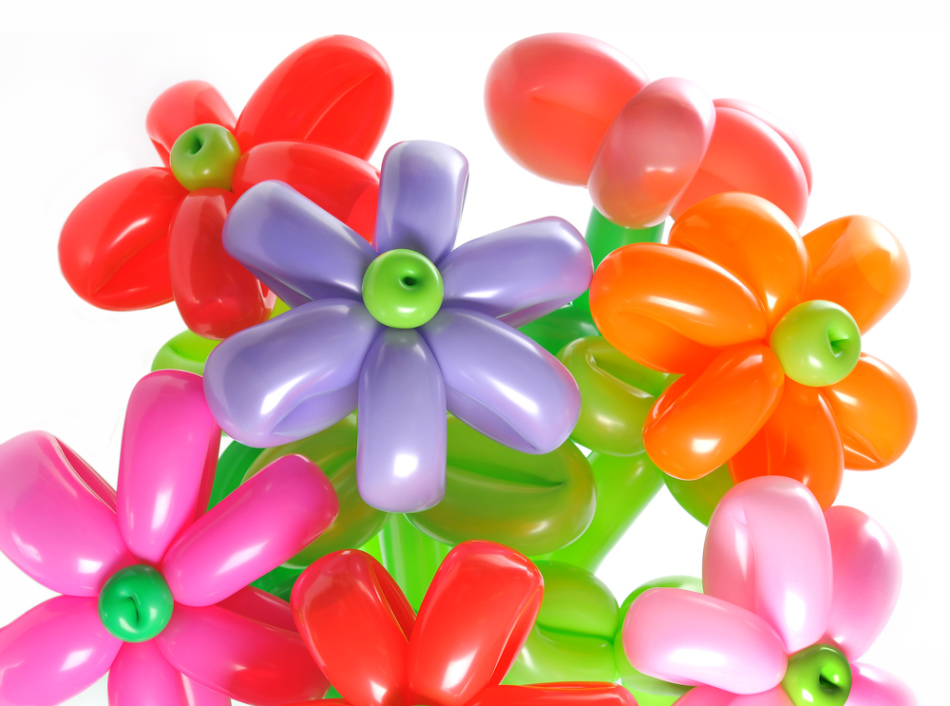 Цветочная композиция из воздушных шаров