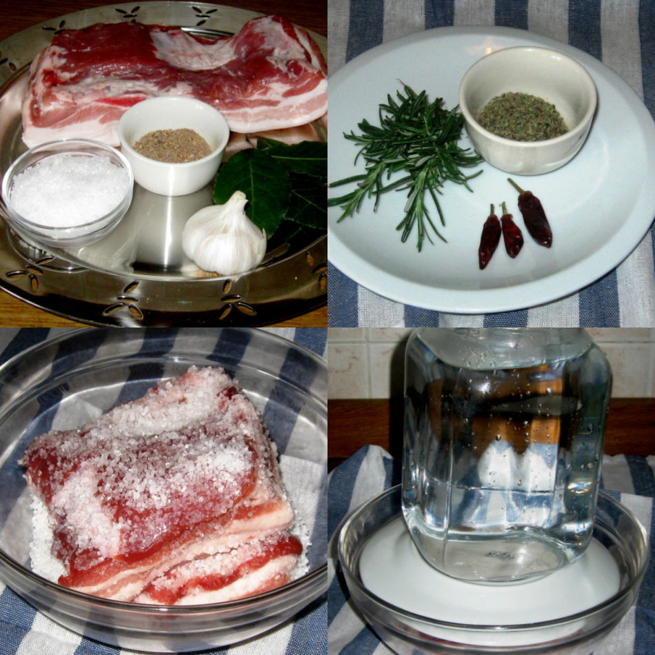 Сало по итальянскому рецепту: ингредиенты.