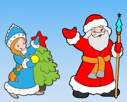 Mots du Père Noël et de la jeune fille de neige - pour aider pour les vacances pour enfants