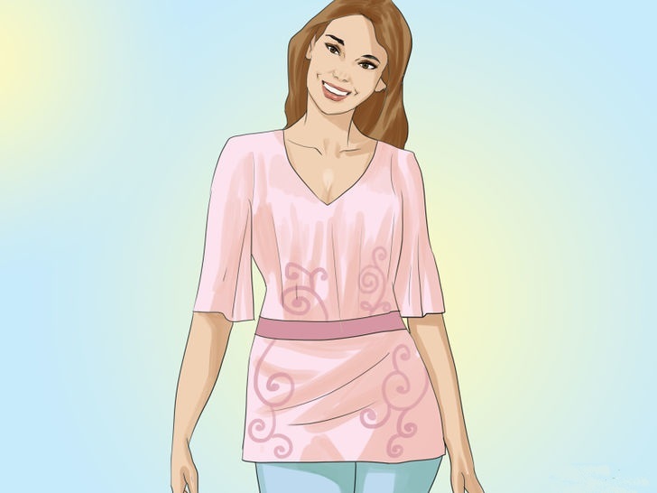 How to visually reduce the chest with a dress, clothes?