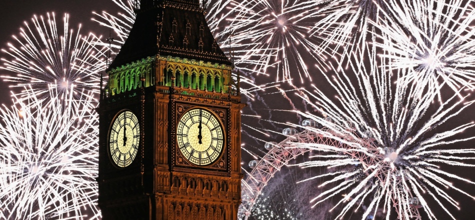 New Year's fireworks in London