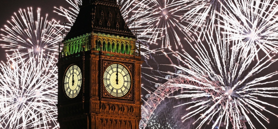 Fuegos artificiales de Año Nuevo en Londres