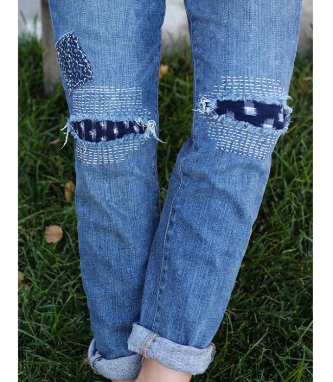 Interesting ideas for patches on children's jeans, option 11