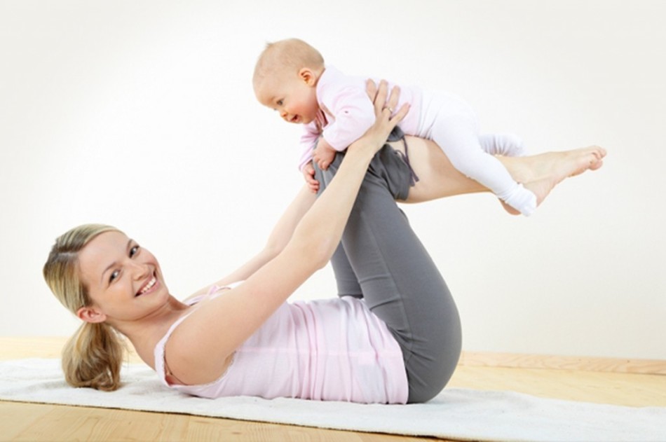 Gymnastics with the child is fun and useful.