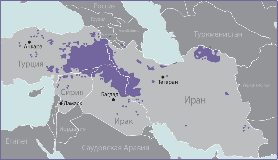 Territories where the Kurds live