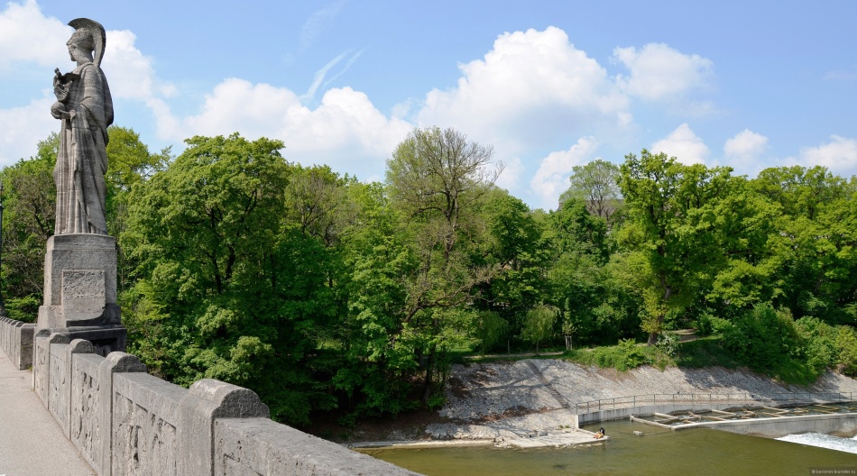 Embankment R. Isar in Munich, Germany