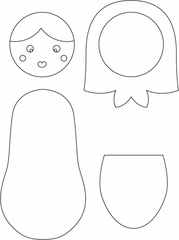Stencil of nesting dolls for application - template, photo