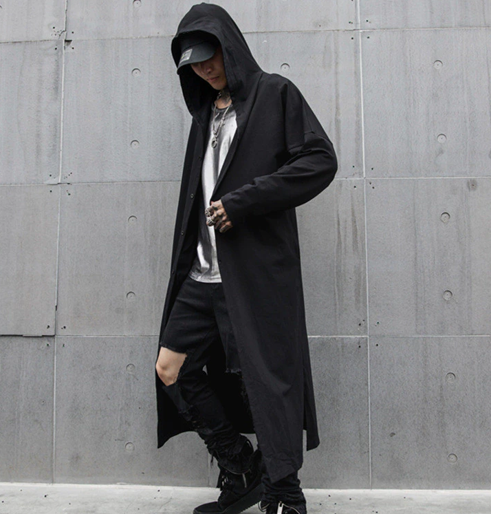 Black cloak with hood