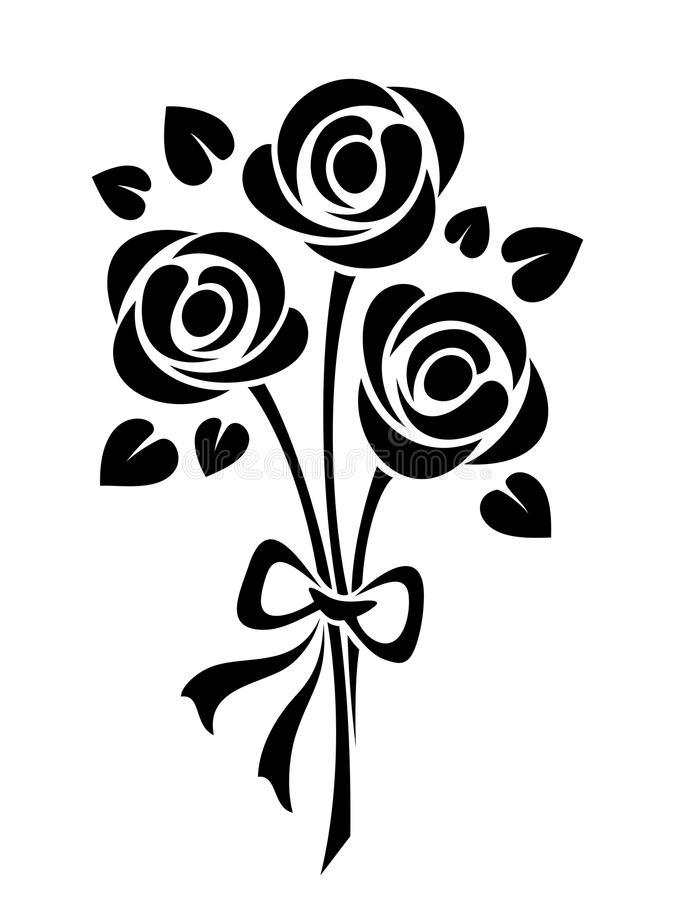 Λουλούδια στένσιλ - τριαντάφυλλο πρότυπο