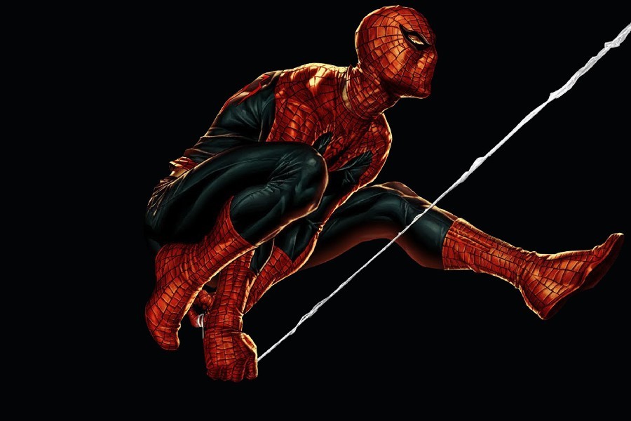 Gambar Spider-Man untuk membuat sketsa, opsi 17