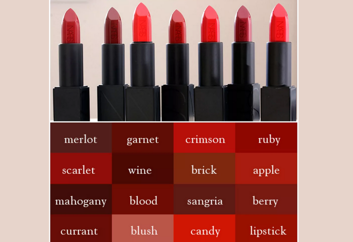Nuansa lipstik berry merah