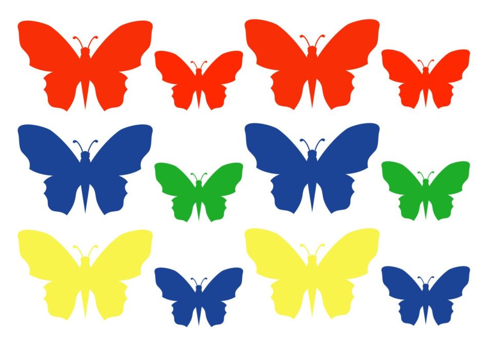 A stencil of butterflies for application - template, photo
