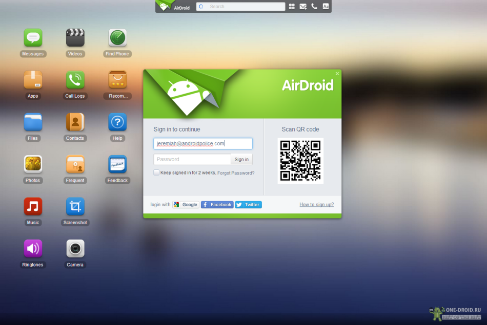 AirDroid layanan online