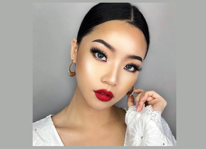 Evening makeup for brown Asian eyes