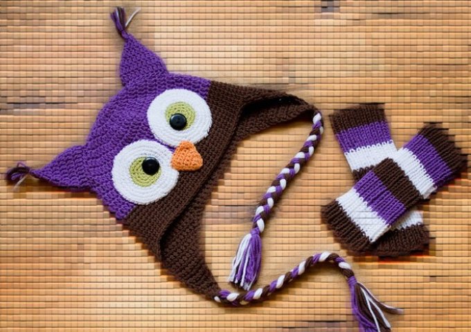 Crochet owl for a boy