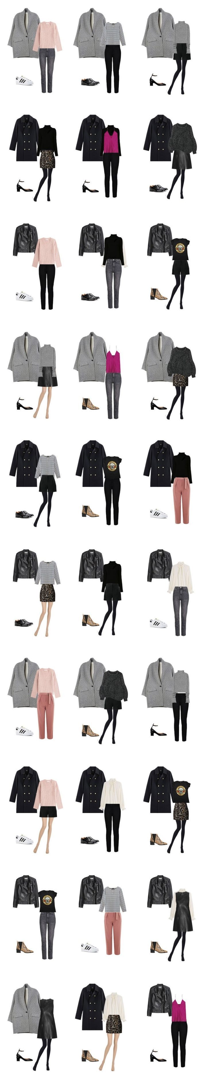 An example of images created from 20 things of a capsule wardrobe