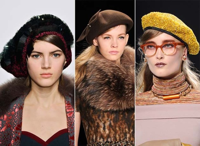 Modno pletene, krznene in občutljive kape za dekleta - berets