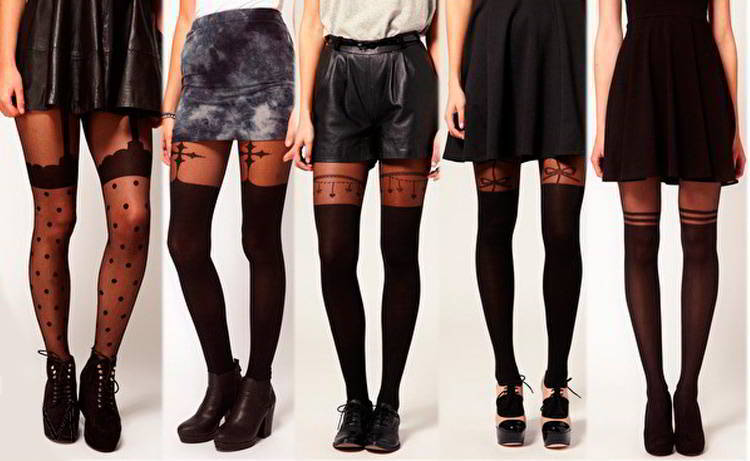How to wear tights with imitation of stockings?