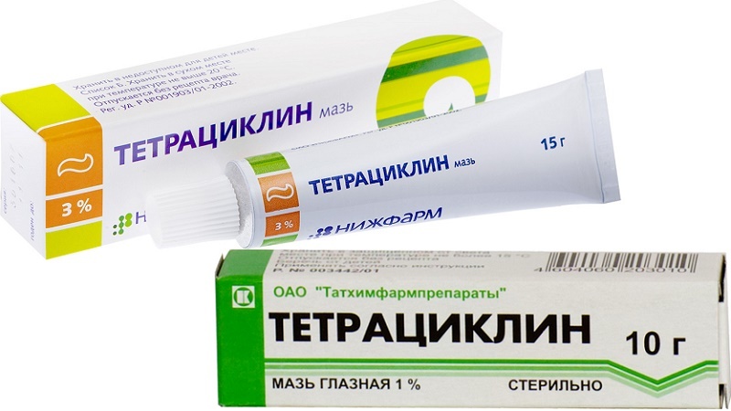 Tetracycline ointment helps remove the ripened barley at home in adults quickly