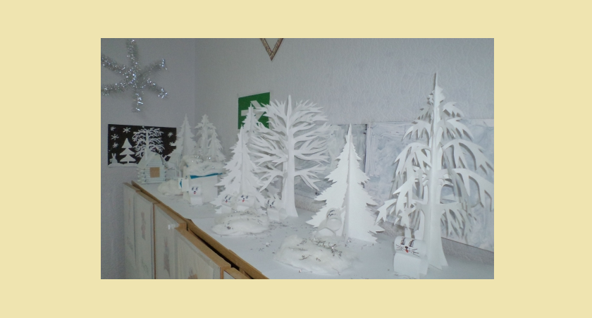 The ideas of winter beautiful design of the youngest, nursery, middle group