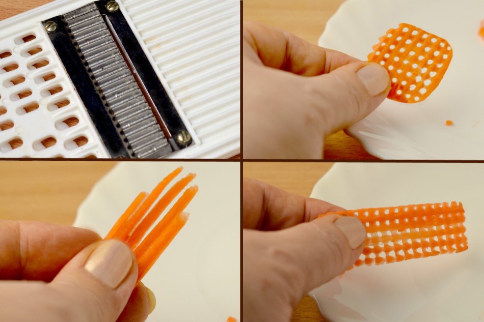 Τι μοιάζει με ένα πλέγμα χεριών για τα καρότα της Κορέας, με τα οποία είναι τα ακροφύσια: Κατάλογος, Φωτογραφία