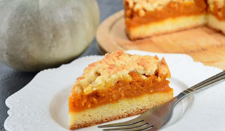 Pastel de calabaza de los restos de masa de arena