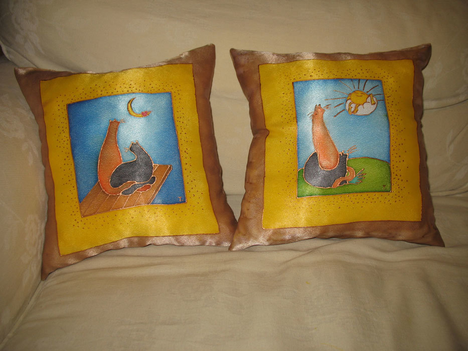 Batik in the interior. Pillows