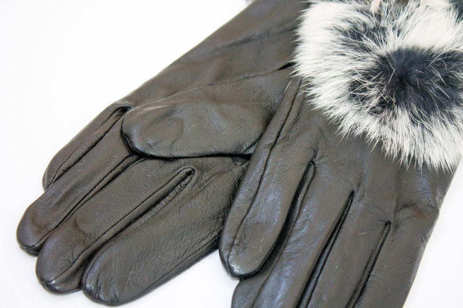 Buy good female leather gloves on fur in the online store Aliexpress