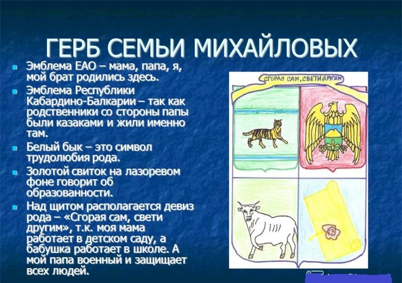 Герб семьи для школы 6 класс по обществознанию с описанием и схемами