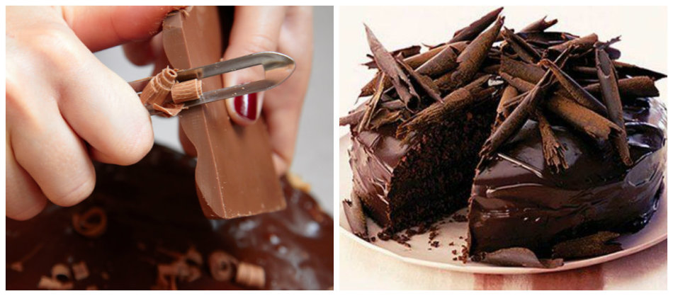 A sütemény dekorációja csokoládéval