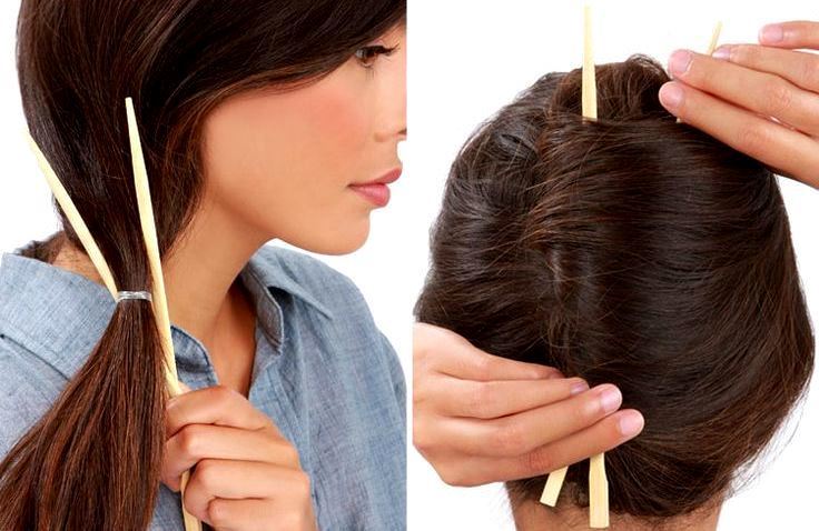 Как сделать прическу на длинные волосы с помощью карандаша