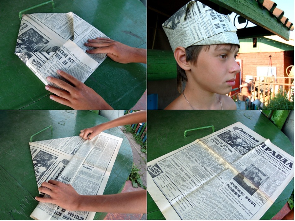 Советская шапка из газеты