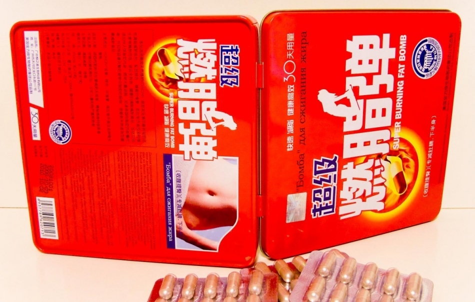 Китайские таблетки для похудения "красная бомба"