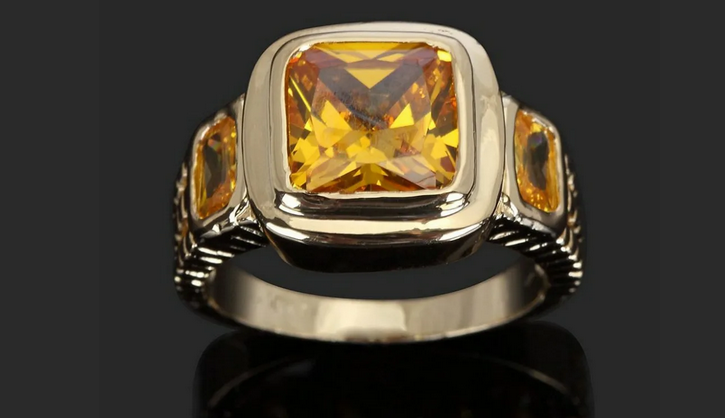 Мужское кольцо с камнем-талисманом — желтым сапфиром