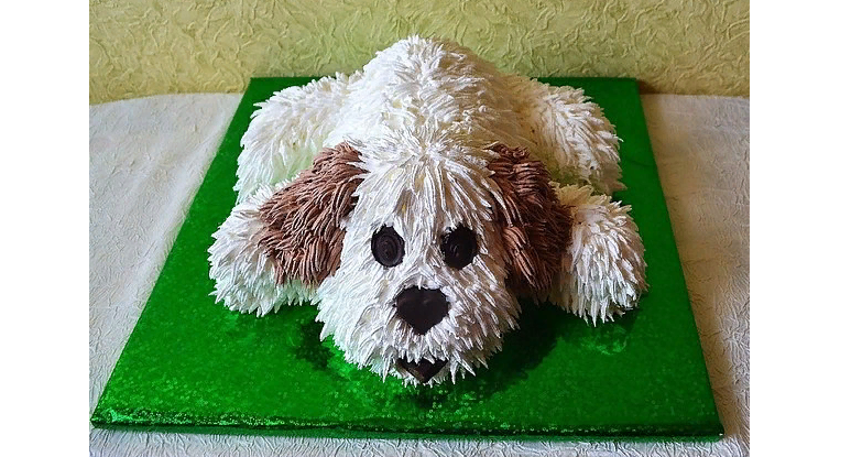 Krémes kutya 3D -s sütemény