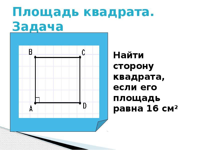 How to find a square area, knowing its perimeter?