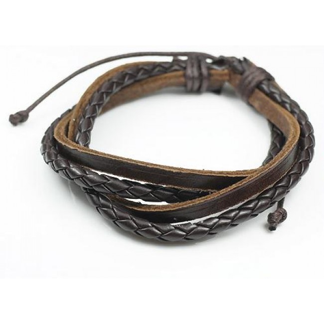 Leather wicker bracelet
