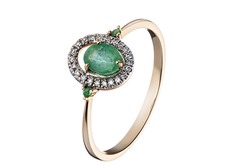 Stylish rings in the Lamoda.ru store. Ring with an emerald