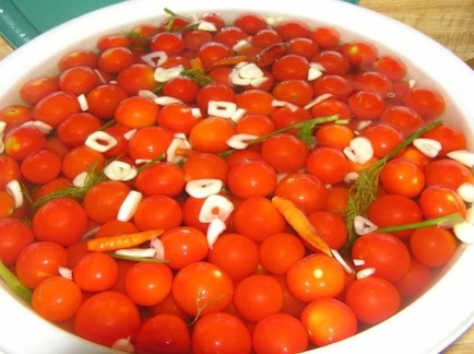 Recette simple pour le salage froid de la petite tomate salée