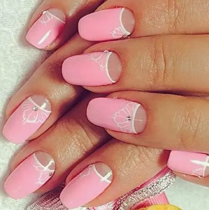 White-pink manicure