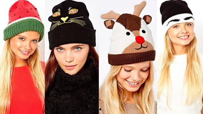 Fashionable knitted, fur and felt caps for girls - knitted hats