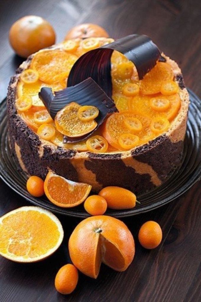 Десерт из мандаринов и киви