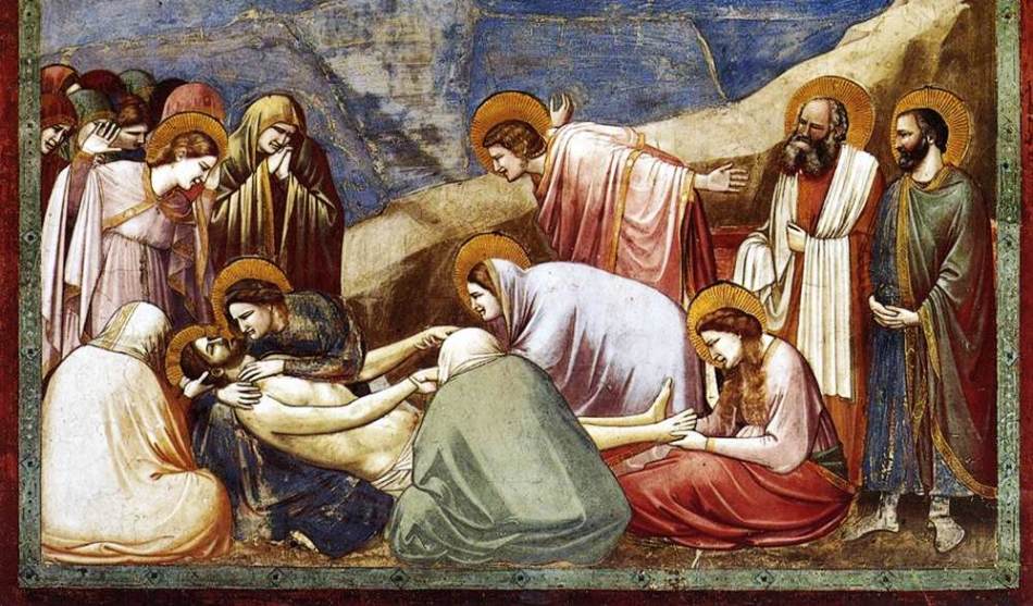Giotto egyik falfestménye a Scum kápolnájában, Padova, Olaszország
